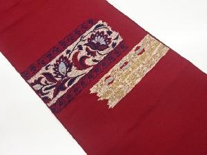 本場筑前博多横段に花葉模様織出し名古屋帯